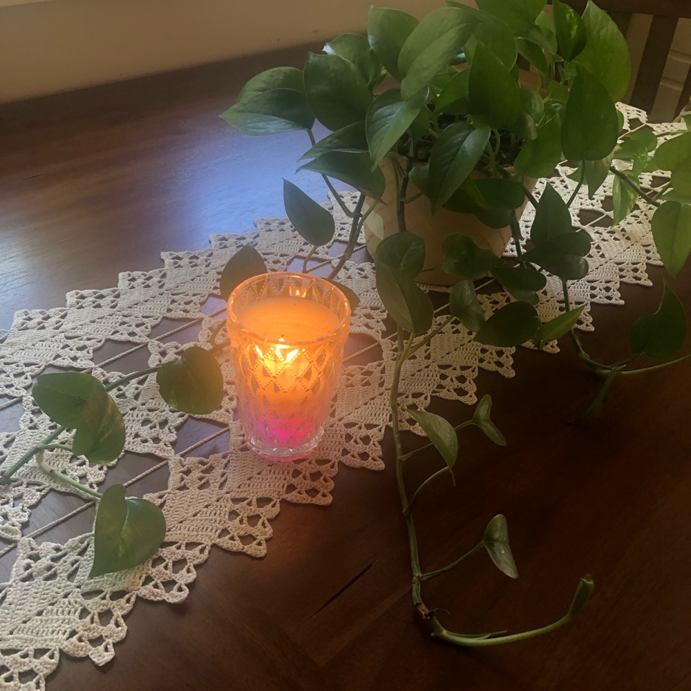 Handmade Crochet Table Runner - Cream